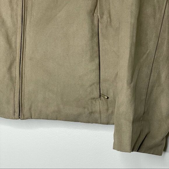 Charles River Apparel Suede Polyester Tan Zip Up Jacket - Picture 5 of 7